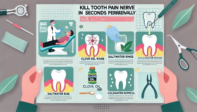 kill tooth pain nerve in 3 seconds permanently