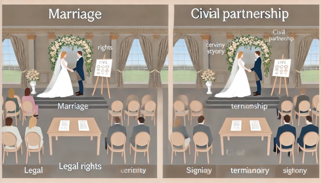 difference between marriage and civil partnership