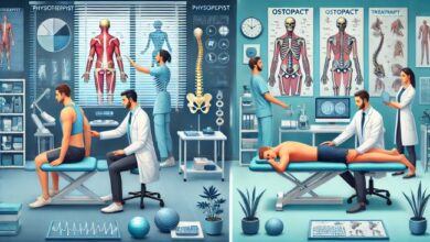 difference between osteopath and physio