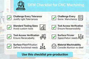 CNC design for manufacturability checklist with 5 key verification points