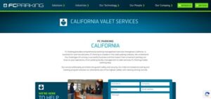 FC Parking California valet services website screenshot